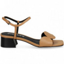SANDALIA CIRCULOS PIEL CAMEL