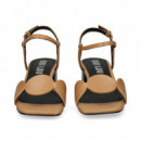 SANDALIA CIRCULOS PIEL CAMEL