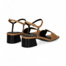 SANDALIA CIRCULOS PIEL CAMEL