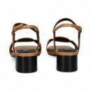 SANDALIA CIRCULOS PIEL CAMEL