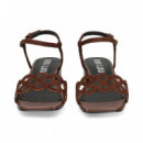 SANDALIA CIRCULOS ANTE MARRON