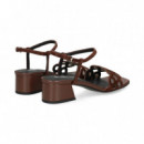 SANDALIA CIRCULOS ANTE MARRON