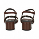 SANDALIA CIRCULOS ANTE MARRON