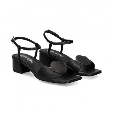 SANDALIA CIRCULOS PIEL NEGRO