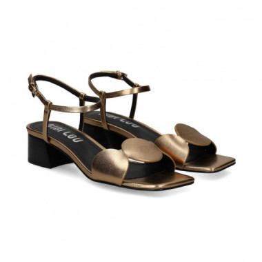 SANDALIA CIRCULOS PIEL BRONCE