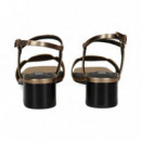 SANDALIA CIRCULOS PIEL BRONCE