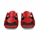 PALA 2 TIRAS CIRCULOS PIEL ROJO