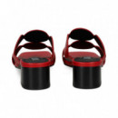 PALA 2 TIRAS CIRCULOS PIEL ROJO