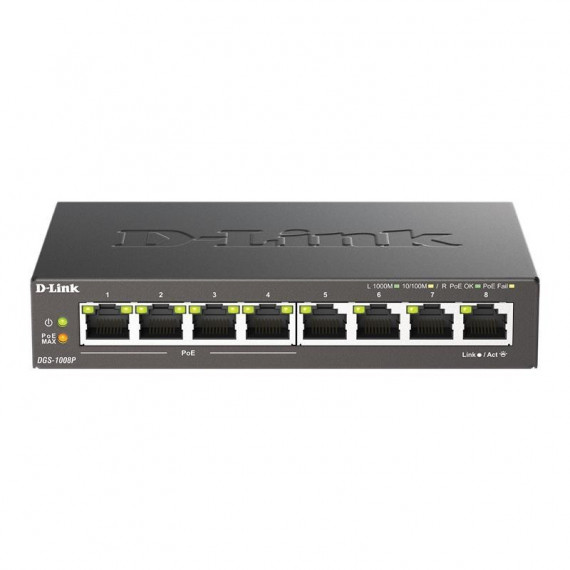 SWITCH D-LINK GIGABIT 8 PUERTOS DGS-1008P/E (4XPOE