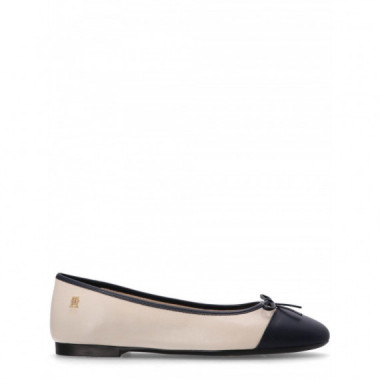 TOMMY HILFIGER - TOE CAP LEATHER BALLERINA - ACG - F|FW0FW08759/ACG
