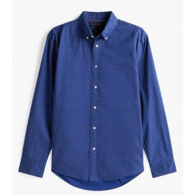 TOMMY HILFIGER - FLEX POPLIN FAKE SOLID RF SHIRT - 0GY - F|MW0MW39437/0GY