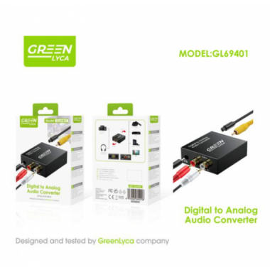 Adaptador Conversor de Audio Digital a Anal&oacute;gico Green Lyca GL69401 Plug & Play