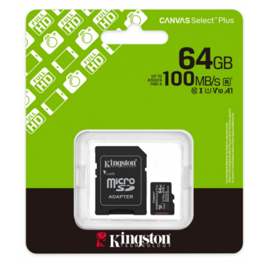 Tarjeta de Memoria Kingston Canvas Select Plus 64GB (150MB/s, SDCS3/64GB)