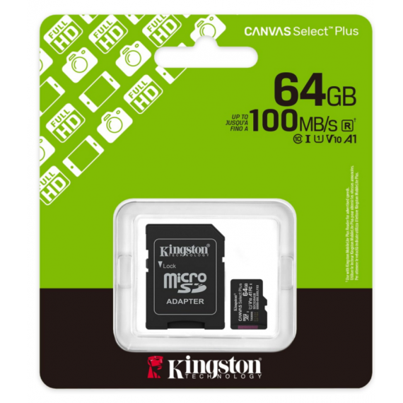 Tarjeta de Memoria Kingston Canvas Select Plus 64GB (150MB/s, SDCS3/64GB)