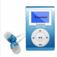 Reproductor MP3 SUNSTECH Dedaloiii 8GB con Sintonizador de Radio Fm, Auriculares Incluidos (azul)