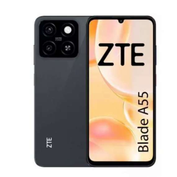 Smartphone ZTE Blade A55 4GB/128GB, Batería 5000MAH, Pantalla 6.75", Cámara 13MP+AI, Negro