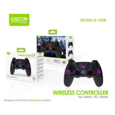 Mando Inal&aacute;mbrico Green Lyca G-1428 para Nintendo Switch, PC y Steam (USB-C)