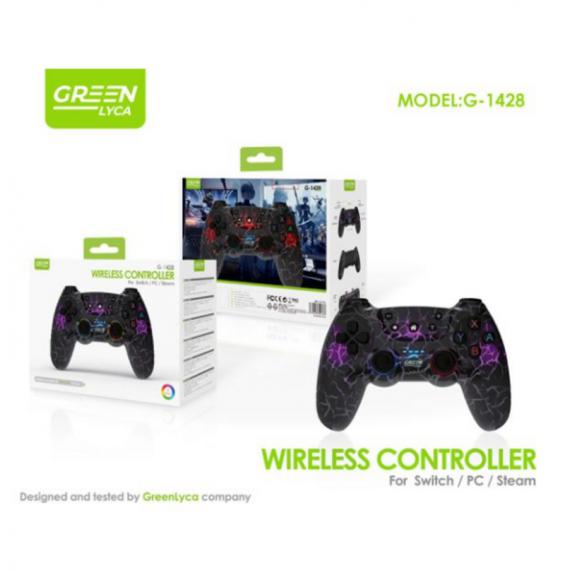 Mando Inalámbrico Green Lyca G-1428 para Nintendo Switch, PC y Steam (USB-C)