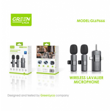 Micr&oacute;fono de Solapa Inal&aacute;mbrico Green Lyca Wireless GL69666 (Pack 2, USB-C, 4 Horas)