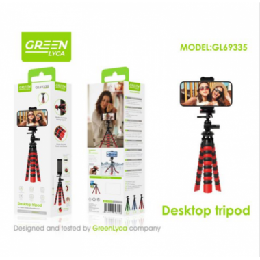 Tr&iacute;pode Flexible GreenLyca GL69335 con Rotaci&oacute;n de 360&deg; para M&oacute;vil y C&aacute;maras Peque&ntilde;as