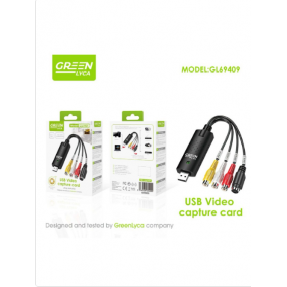 Tarjeta de Captura de Video y Audio Green Lyca USB a 3RCA GL69409