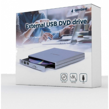 Regrabador Lector DVD Externo GEMBIRD USB 2.0 DVD+RW DVD-USB-04 Blanco