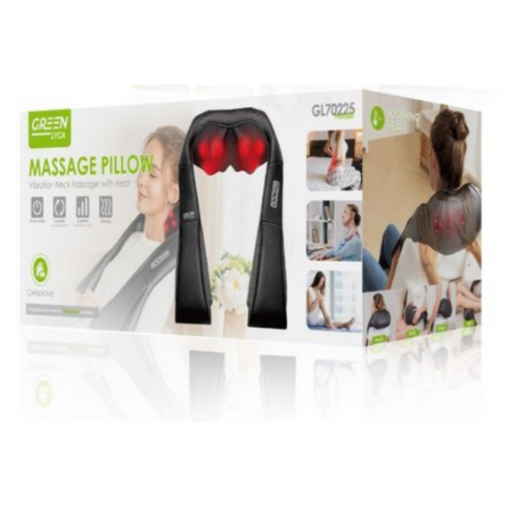 Masajeador de Vibración Greenlyca para Cuello con Calentamiento, 2 Modos y 3 Velocidades (GL70225)  GREEN LYCA