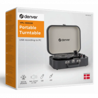 Tocadiscos DENVER VPL-130DGR Portátil con USB y Altavoces
