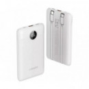 Power Bank Veger C11 VG-W1170 10000 mAh con Cables USB-C y Lightning Integrados, Blanco