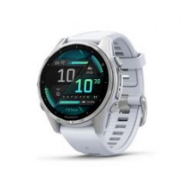 Smartwatch Garmin Fenix 8 AMOLED 43mm Plateado con Correa de Silicona Blanca (010-02903-00)