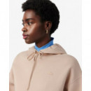 Sudadera Lacoste con capucha ajustable oversized de mujer