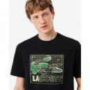 Camiseta de algodón estampada de Lacoste