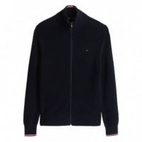 TOMMY HILFIGER - RWB RIB ZIP THROUGH - DW5 - F|MW0MW41517/DW5