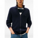 TOMMY HILFIGER - RWB RIB ZIP THROUGH - DW5 - F|MW0MW41517/DW5