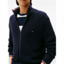 TOMMY HILFIGER - RWB RIB ZIP THROUGH - DW5 - F|MW0MW41517/DW5