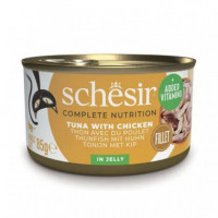 SCHESIR Gato Adulto Atún y Pollo Gelatina Lata 85 Gr