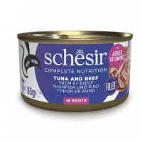 SCHESIR Gato Adulto Atún y Filete de Ternera Gelatina Lata 8