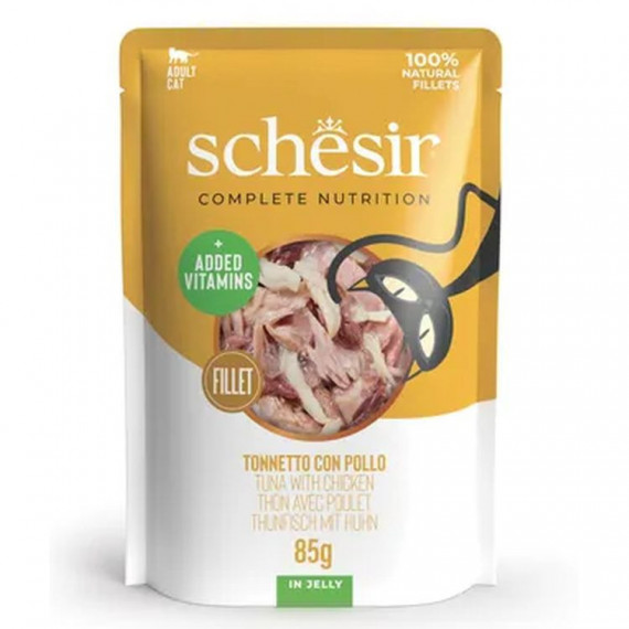 SCHESIR Gato Adulto Atun y Pollo Gelatina Pouch 85 Gr