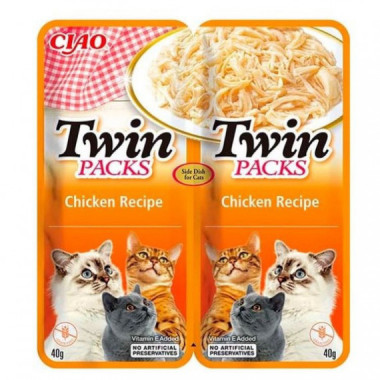 CHURU Gato Snack Twin Packs Pollo con Caldo Pollo 2X40 Gr
