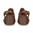 MERCEDES TRENZADO PIEL MARRON