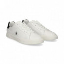 TALON NEGRO DEPORTIVO PIEL BLANCO