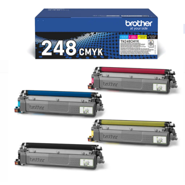 Pack 4 T&oacute;ner Original Brother TN248VAL Negro/Cian/Magenta/Amarillo (1.000 P&aacute;ginas)