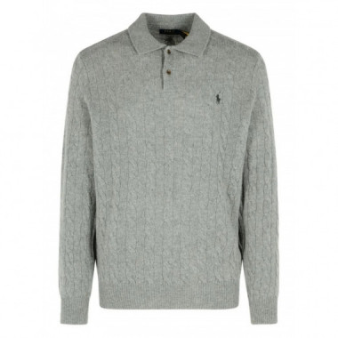 POLO RALPH LAUREN - lscableplkpp-long sleevepullover - FAWN GREY HEATHER - 710974165002/FAWN GREY HEATHER