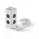 EWENT Torre Regleta 8X Schucko/2xTipo C/2xUsb A EW3864 Blanco