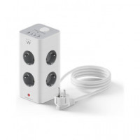 EWENT Torre Regleta 8X SCHUCKO/2XTIPO C/2XUSB a EW3864 Blanco