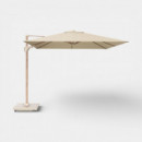 Sombrilla de Jardín con Base Challenger T2 Premiun 300X300 Cm Color Champage/teak Look PLATINUM®