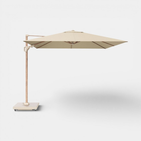 Sombrilla de Jardín con Base Challenger T2 Premiun 300X300 Cm Color Champage/teak Look PLATINUM®