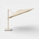 Sombrilla de Jardín con Base Challenger T2 Premiun 300X300 Cm Color Champage/teak Look PLATINUM®