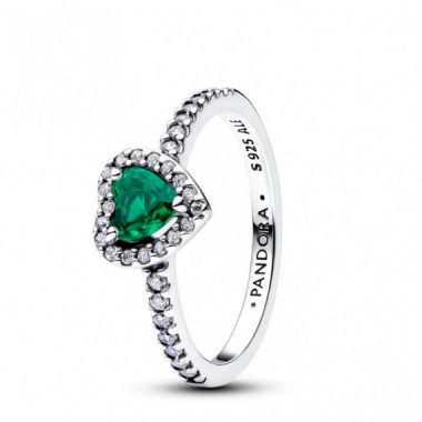 Pandora Anillo Coraz&oacute;n Elevado Verde 198421C07