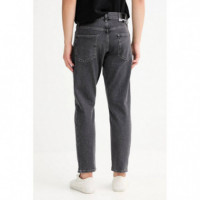 KLJ TAPERED DENIM WASHED BLACK
